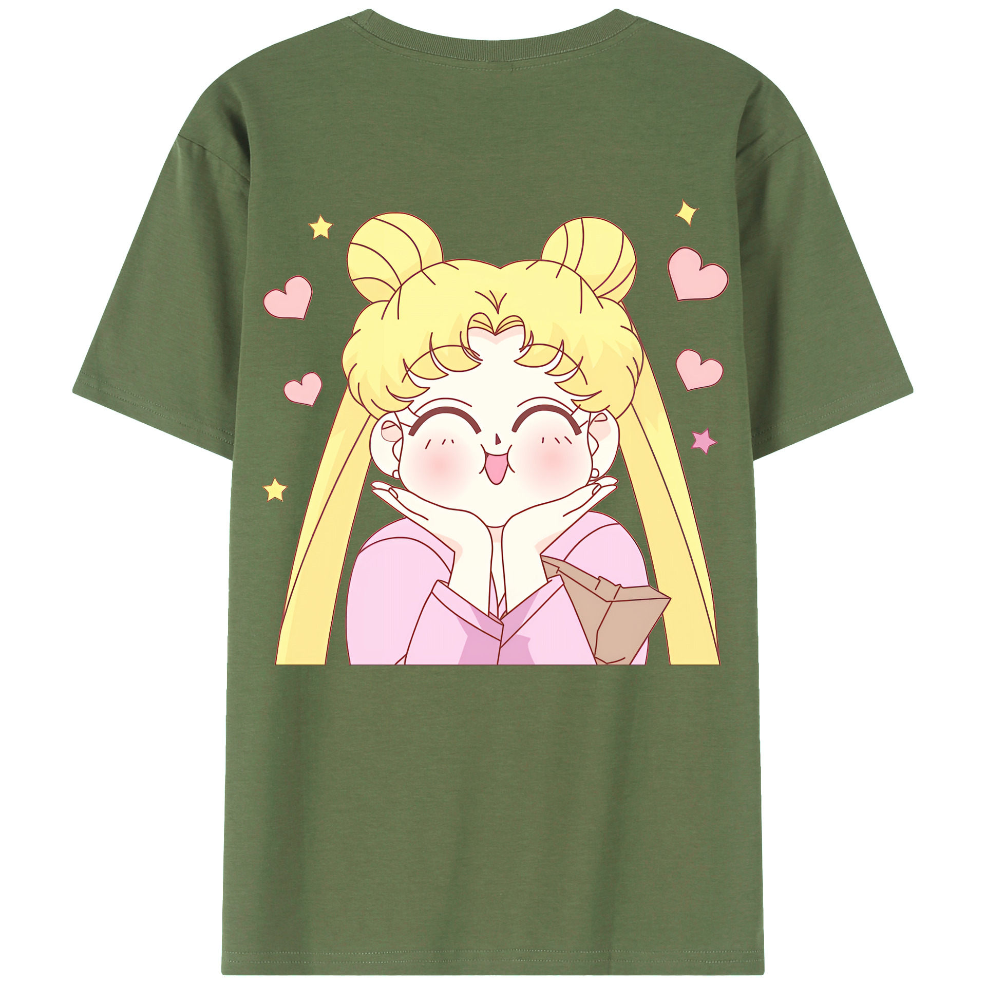 （画像用） 美少女戦士セーラームーン 愛野 美奈子 あいの みなこ Sailor Moon Aino Minako 綿100％ メンズ半袖Tシャツ（バックプリント） 通気性